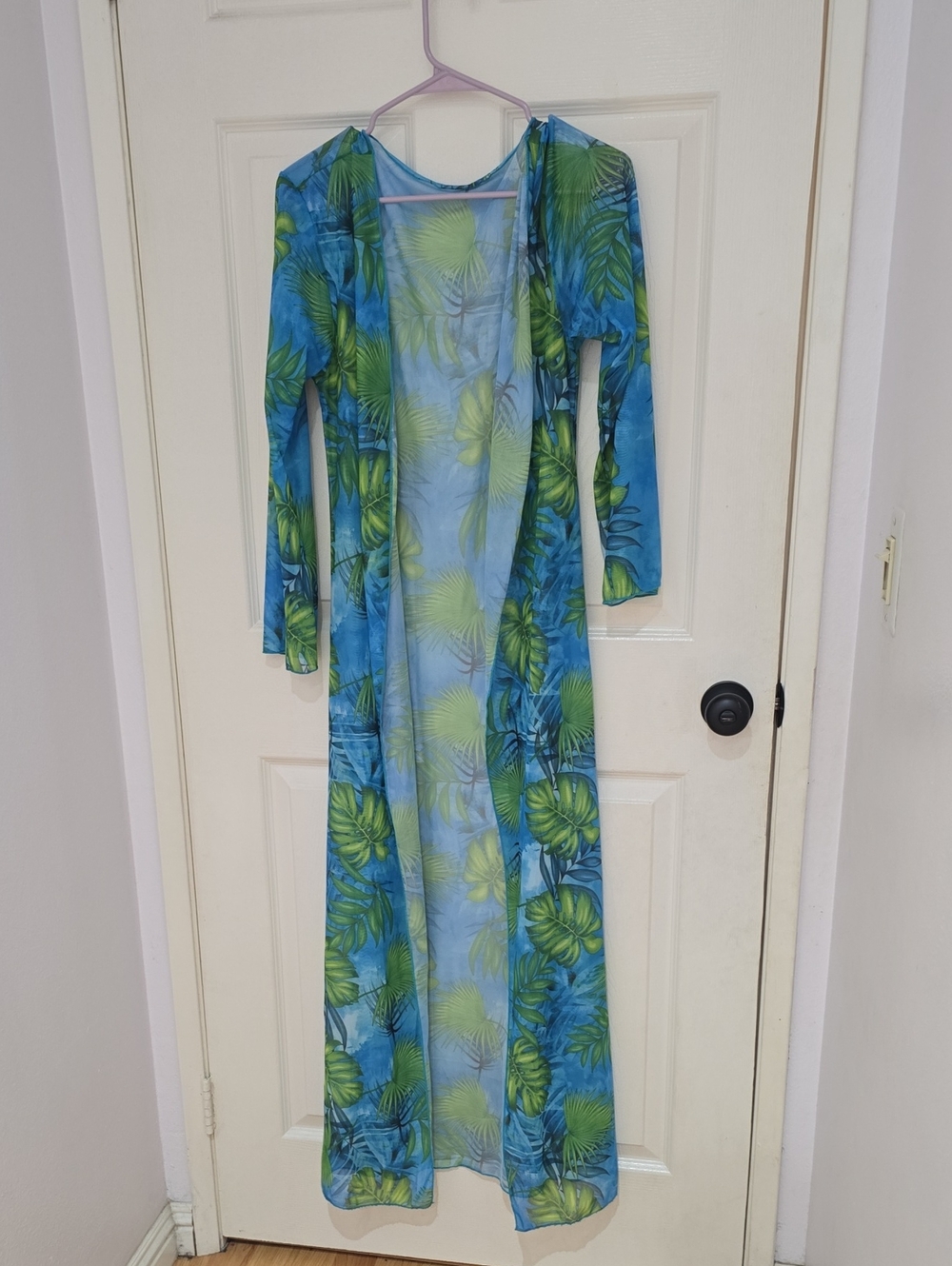 REVOLVE Blue and Green Tropical Mesh Swim Coverup